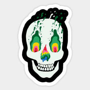 Trippy Skull Face Sticker